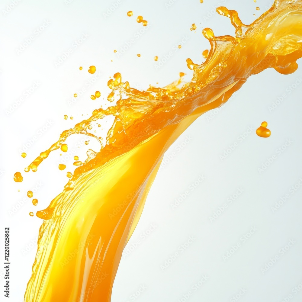 Poster powerful splash of orange juice creating dynamic upward wave