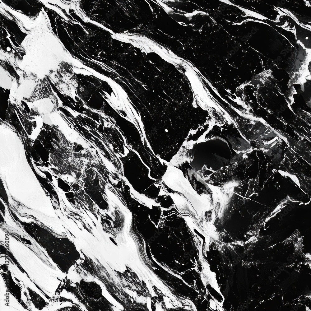 Poster mesmerizing monochrome marble texture with dramatic contrasting patterns