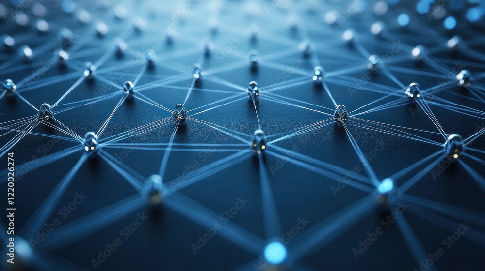 Poster abstract network connection: interconnected nodes and global digital network