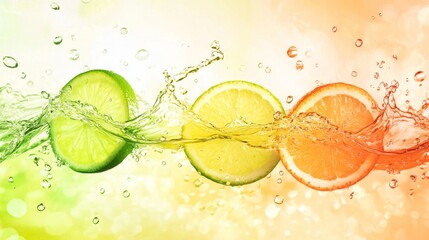 Refreshing Tropical Juice Splash with Citrus Waves and Clean Water