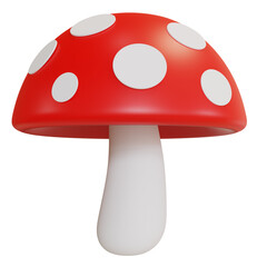 3d rendering fly agaric mushroom isolated on white