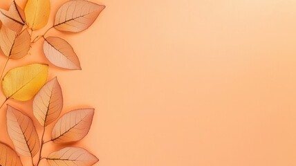 Fototapeta premium Festive Autumn Leaves in Orange and Yellow on a Soft Background