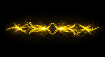 Golden Energy Wave Abstract Background Image