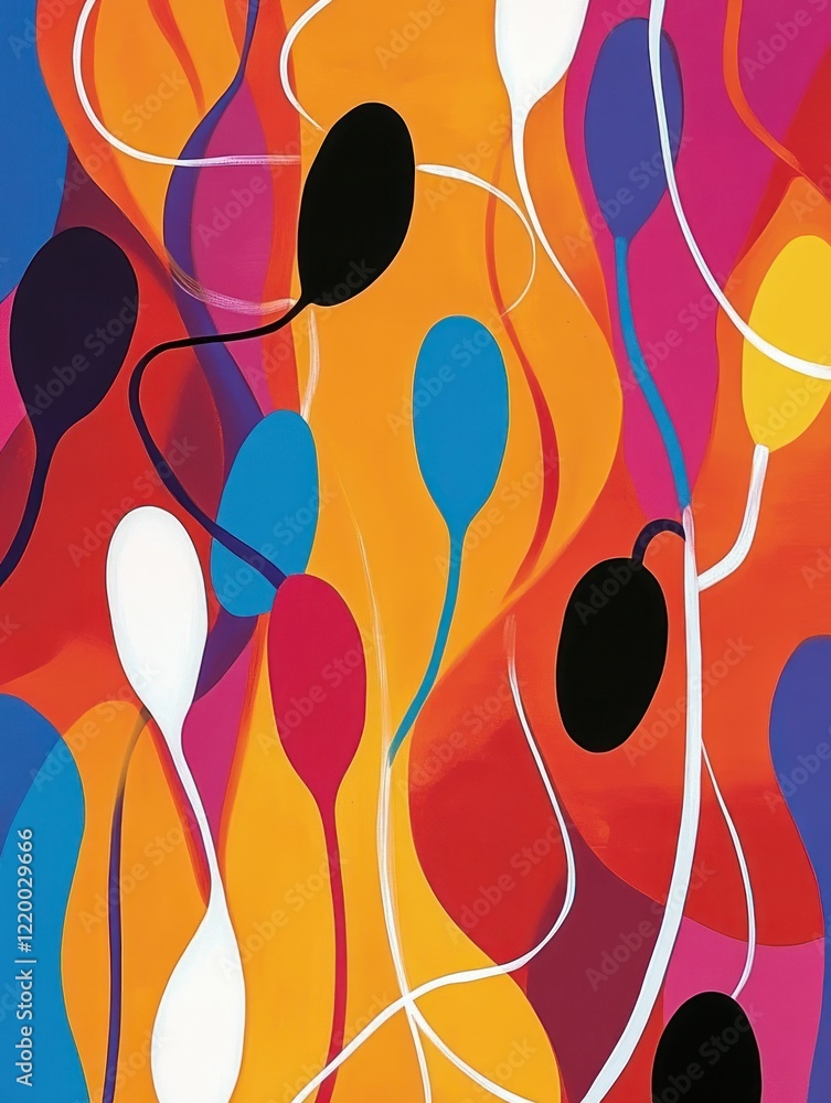 Aufkleber abstract colorful shapes and lines on vibrant background artistic expression design