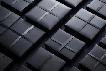 Abstract black cubes on a seamless background for use in design and creative projects