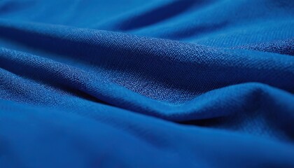 Blue Silk Fabric Texture with Beautiful Waves
