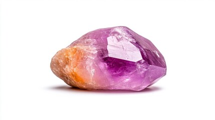 Fototapeta premium Amethyst gemstone on white background. Generative AI