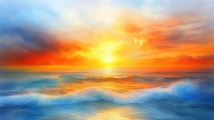 Obraz premium Sunset Landscape with Soft Color Palette