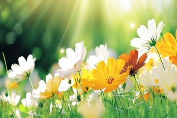 Colorful spring flowers in full bloom for high definition wallpapers and backgrounds