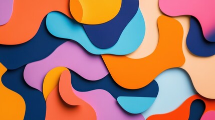 Abstract Colorful Shapes Wave Pattern Design