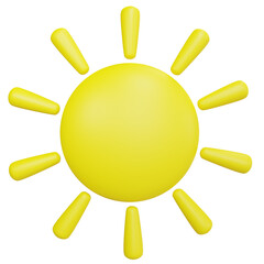 3d rendering sun isolated on white