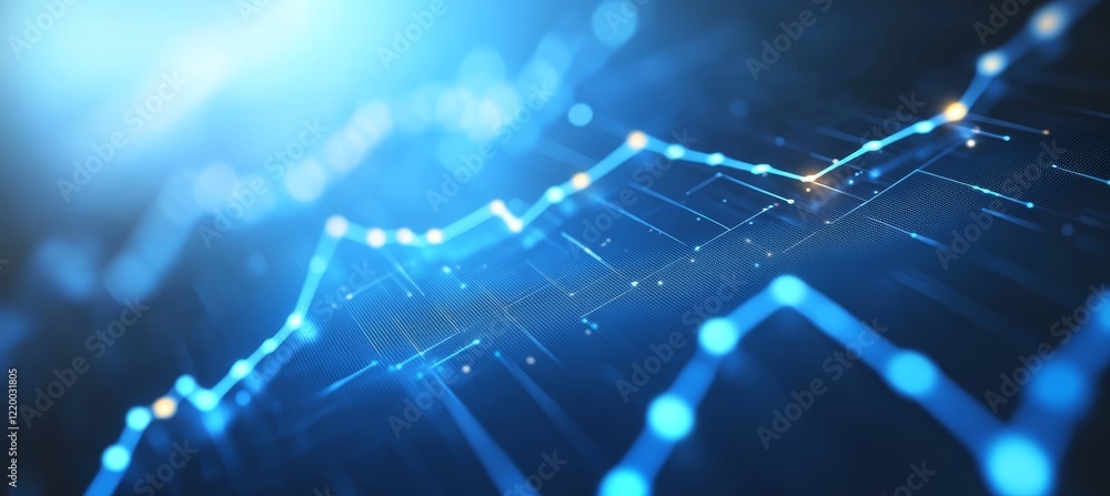 Poster Digital chart statistic data finance business economy market visualization. Generative AI technology.	
