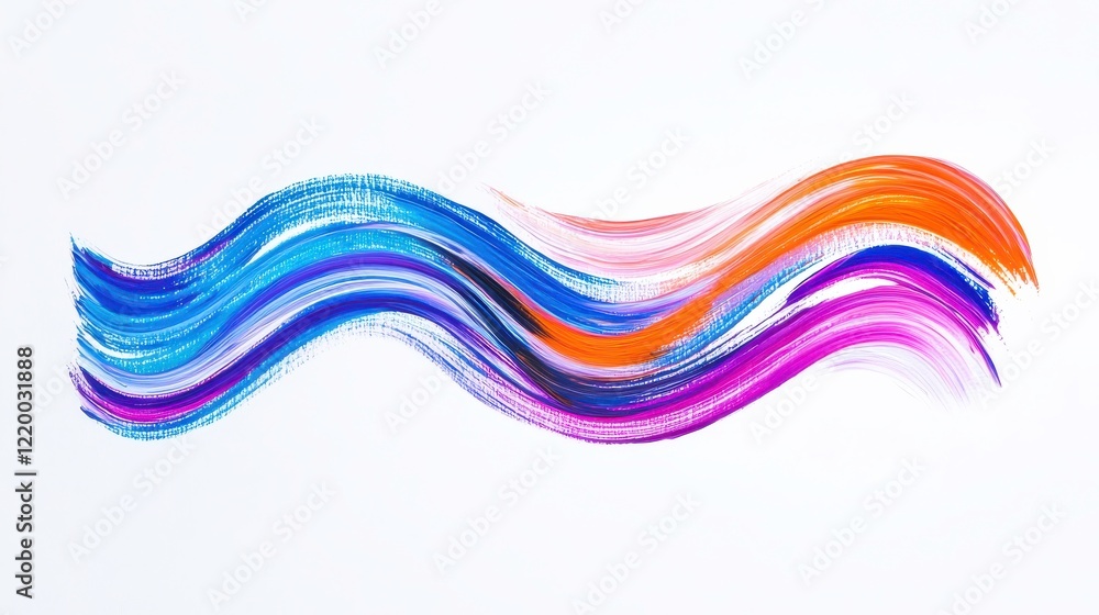 Poster Vibrant Brush Strokes Creating Dynamic Visual Color Play