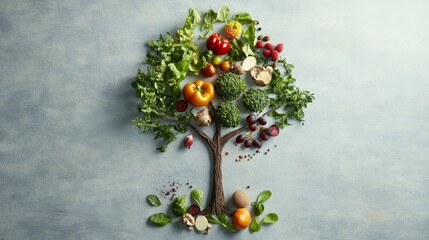 Creative Visual Representation of Plant-Based Food Elements