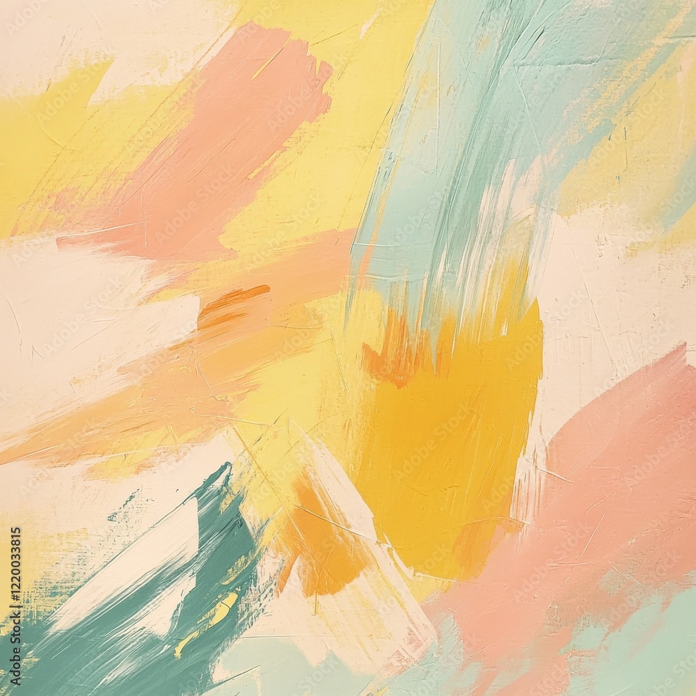 Poster vibrant abstract painting with dynamic brushstrokes and colorful fluid patterns