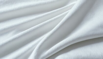 Fototapeta premium Abstract white silk fabric texture background cloth soft wave creases of satin 