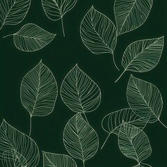Elegant Green Leaf Botanical Background Pattern for Wallpaper and Packaging Design
