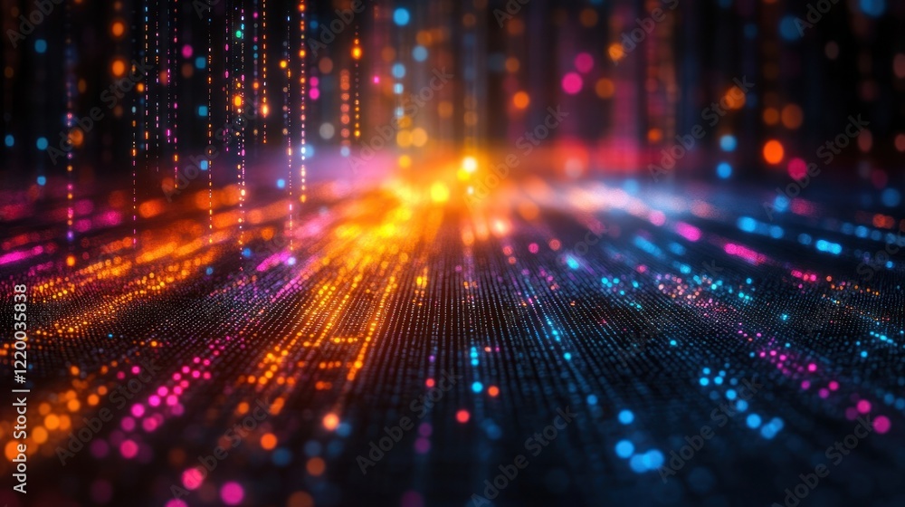 Aufkleber abstract digital data stream: a vivid visualization of information flow