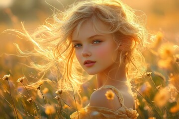 Joyful Summer Day Outdoors: Two Friends Sharing Laughter and Playfulness in the Sunshine on Grassy Field