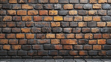 Obraz premium Rustic Brick Wall Texture: A Rich Tapestry of Burnt Orange and Dark Brown Hues