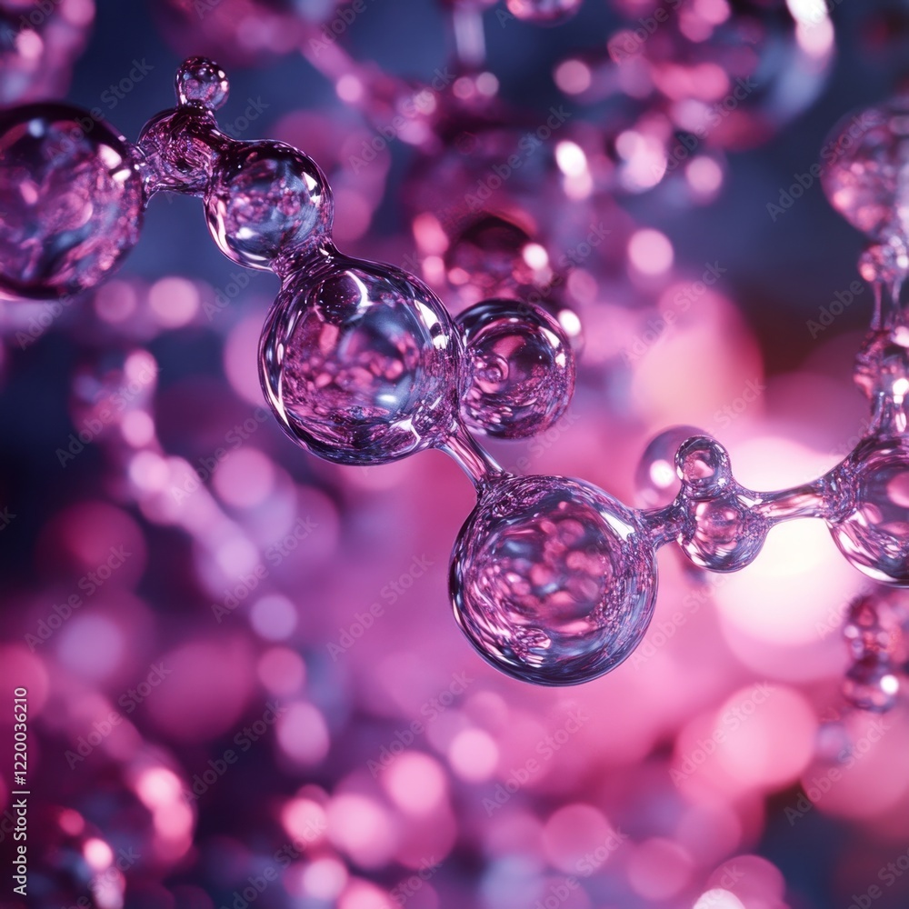 Poster colorful abstract rendering of bubbles with reflections and highlights