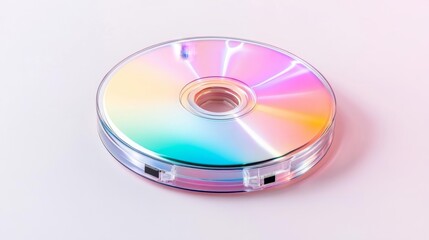 Bright and colorful Blu-ray Disc with reflective surface. Generative AI
