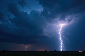 Dark clouds gathering on a stormy night with lightning flashing, electrified, stormynight, moody