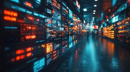 Futuristic Data Corridor: A Digital Metropolis