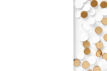 Coins on White Paper Sheet Isolated for Clean Design