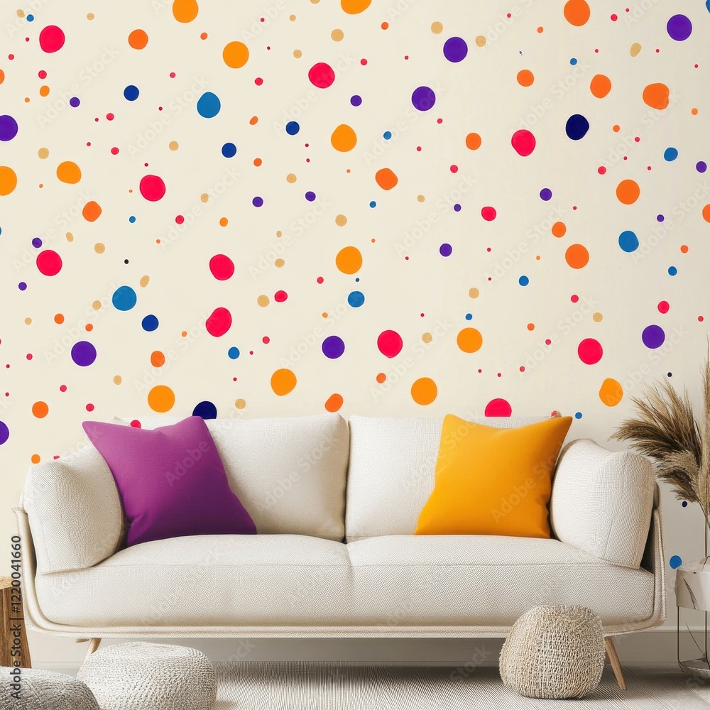 Poster vibrant polka dot abstract background with lively colorful patterns