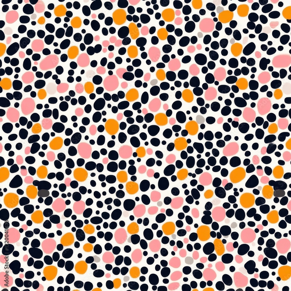 Poster mesmerizing multicolored dots and circles in dynamic swarm pattern abstract background