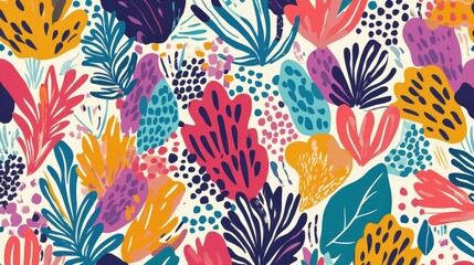 Vibrant Abstract Floral Pattern Colorful Design