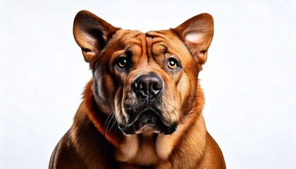 Unexpected dog expression picture, animal theme, 3d details, 8k, white background.