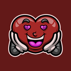 Fall In Love Expression Mascot Vector Illustration is perfect for your brand business