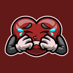 Love Cry Expression Mascot Vector Illustration is perfect for your brand business
