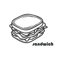 hand drawn sandwich design vector
