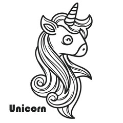 design unicorn isolated on white background