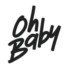 oh baby text desgin vector 