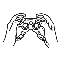hand with PS stick design vector 