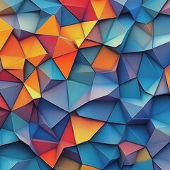 Illustration of geometric polygons forming a tessellated background., Generative AI