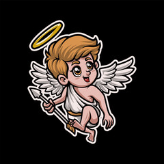 Cupid God of Love Search For Target Mascot Vector Illustration is perfect for your brand business
