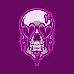 Skull Head In Love Mascot Vector Illustration is perfect for your brand business