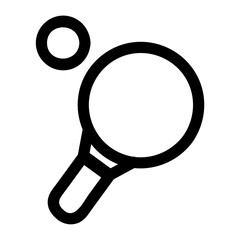 table tennis stick icon black with outline style