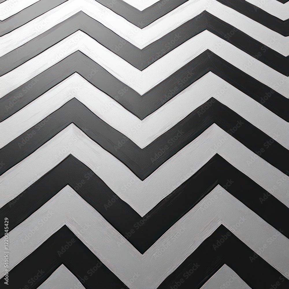 Poster black and white zigzag pattern in modern abstract style