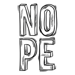 nope text design vector illustration 