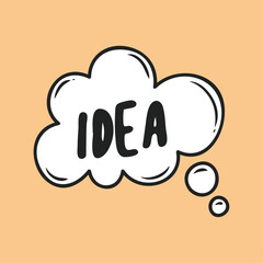 illustration of a cloud chat bubble idea