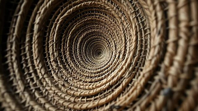 Intricate spiral patterns in motion: captivating tunnel perspective