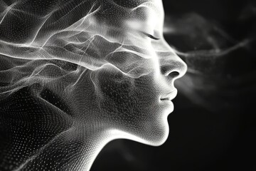 Abstract vector background of dynamic lines creating a glowing mesh., Generative AI