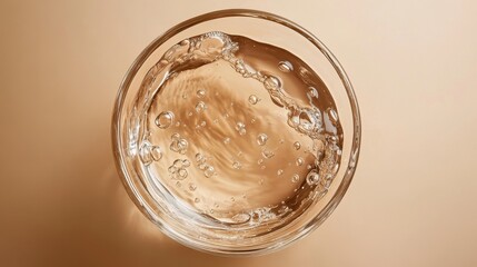 Clear gel with air bubbles in a glass bowl. Perfect for beauty, skincare, or cosmetic product advertising.