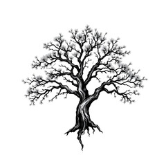 elm tree isolated on white
